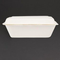 Barquettes à charnière en bagasse compostables Fiesta Compostable 18,2 cm (lot de 250) 2