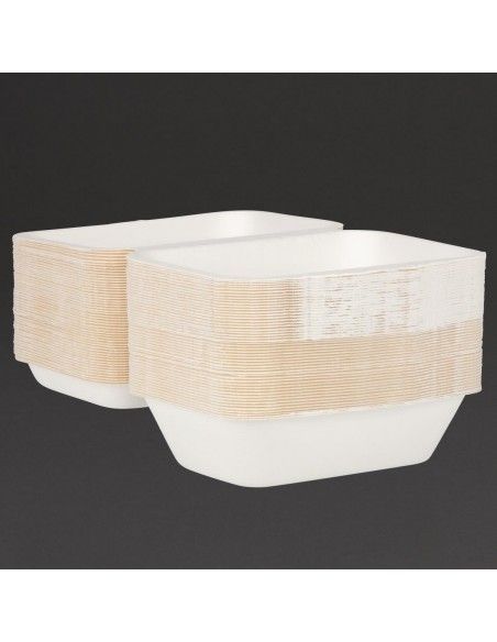 Barquettes à charnière en bagasse compostables Fiesta Compostable 18,2 cm (lot de 250)
