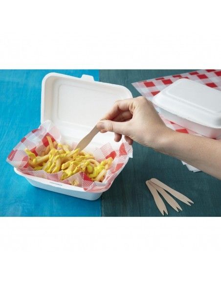 Barquettes à charnière en bagasse compostables Fiesta Compostable 18,2 cm (lot de 250)