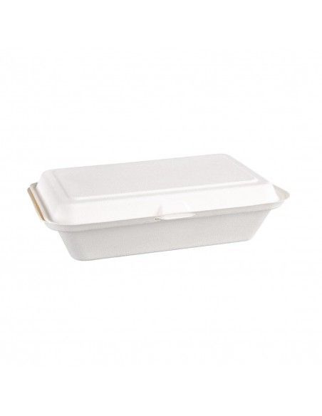 Barquettes à charnière en bagasse compostables Fiesta Compostable 24,8 cm (x250)