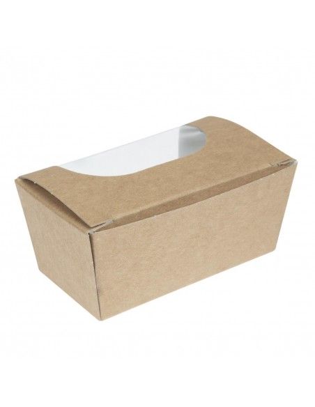 Boîtes à gâteau rectangulaires kraft compostables avec fenêtre Colpac (lot de 500)