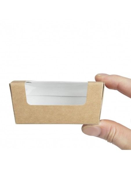 Boîtes à gâteau rectangulaires kraft compostables avec fenêtre Colpac (lot de 500)