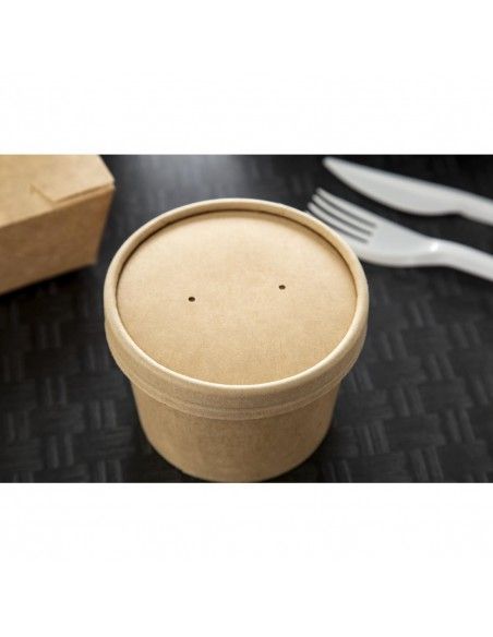 Couvercles pour bols à soupe kraft micro-ondables recyclables Colpac 225ml et 350ml (lot de 500)