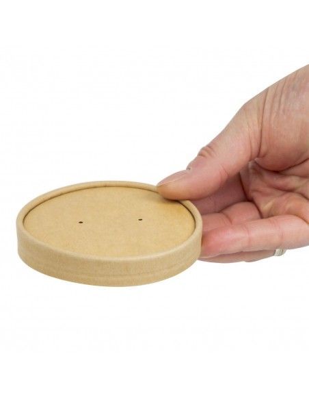 Couvercles pour bols à soupe kraft micro-ondables recyclables Colpac 450ml (lot de 500)