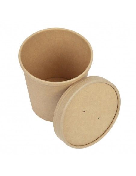 Couvercles pour bols à soupe kraft micro-ondables recyclables Colpac 450ml (lot de 500)