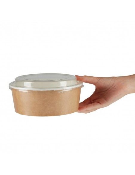 Pots alimentaires kraft recyclables avec couvercles Colpac 1300ml (lot de 150)