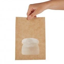 Sacs sandwich kraft recyclables noirs avec fenêtre Colpac (lot de 250) 2