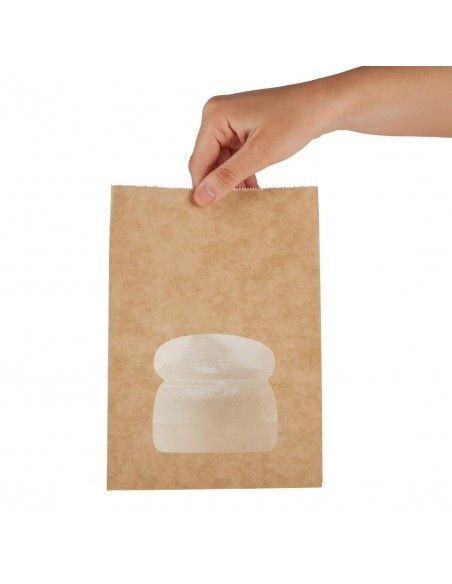Sacs sandwich kraft recyclables noirs avec fenêtre Colpac (lot de 250)