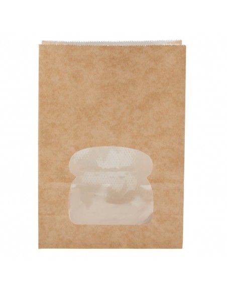 Sacs sandwich kraft recyclables noirs avec fenêtre Colpac (lot de 250)