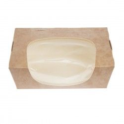 Barquettes à salade kraft recyclables avec fenêtre acétate 825ml (lot de 200) 2