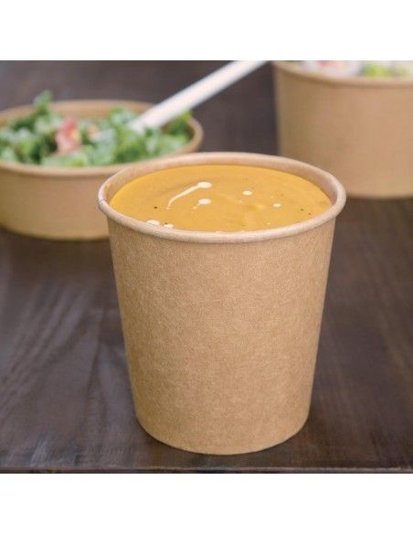Pots à soupe compostables en PLA Fiesta Compostable 98 mm - 45,4 cl (x500)