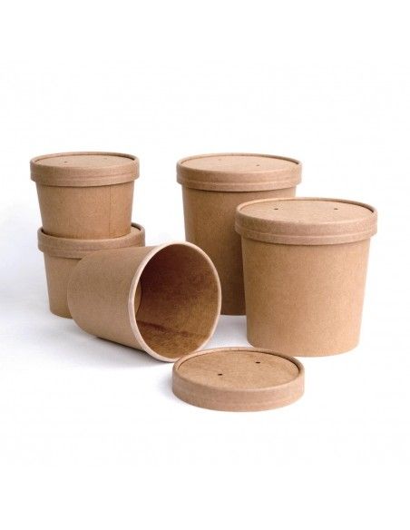 Pots à soupe compostables en PLA Fiesta Compostable 98 mm - 45,4 cl (x500)