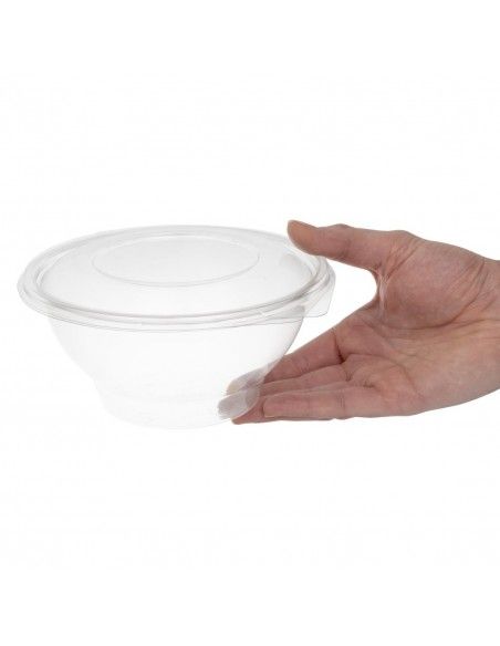 Bols à salade recyclables avec couvercle Contour Faerch 1000ml (lot de 200)