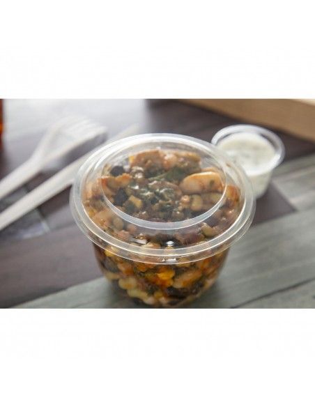 Couvercles PET recyclables 95mm pour pots de 227ml, 340ml et 454ml Faerch OHCO (lot de 1800)