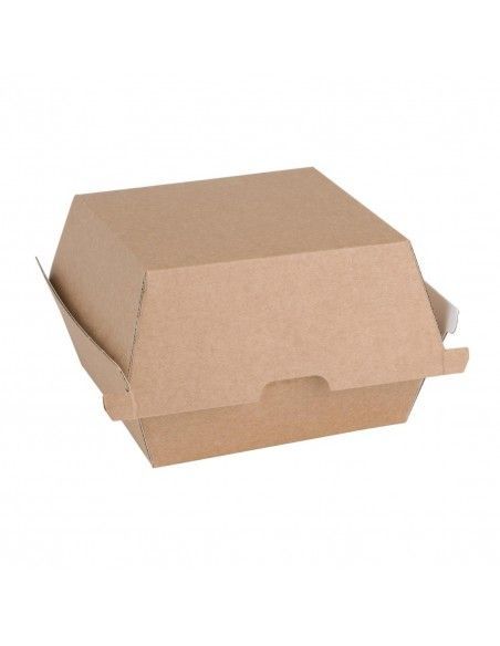 Petites boîtes hamburger compostables kraft Fiesta Compostable 105mm (lot de 200)