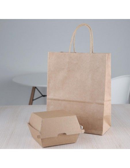 Petites boîtes hamburger compostables kraft Fiesta Compostable 105mm (lot de 200)