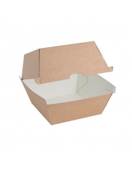 Grandes boîtes hamburger compostables kraft Fiesta Compostable 112mm (lot de 150)