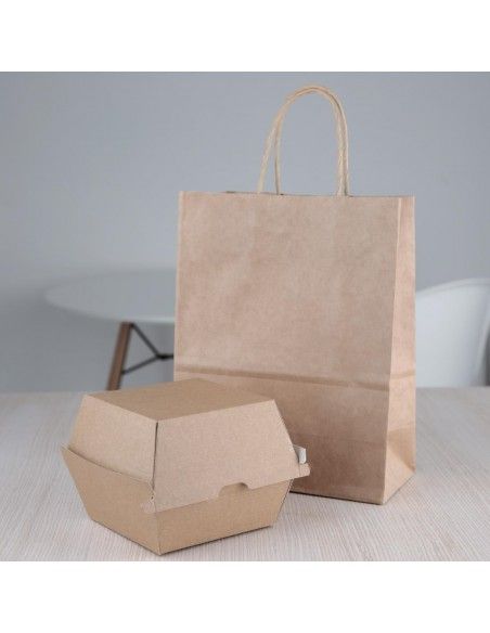 Grandes boîtes hamburger compostables kraft Fiesta Compostable 112mm (lot de 150)