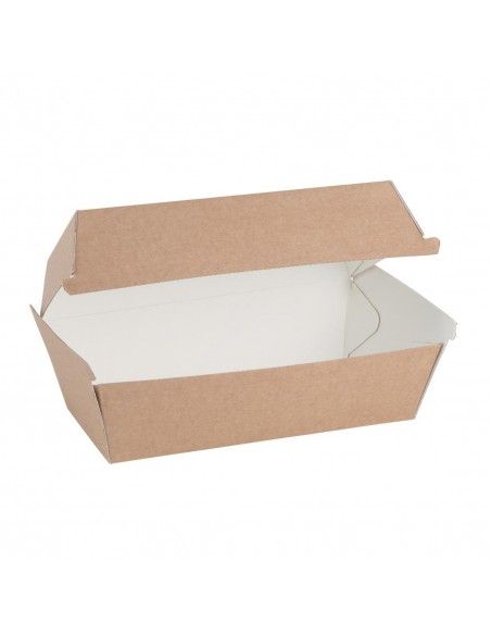 Petites boîtes kraft avec couvercle à charnière compostables Fiesta Compostable 172mm (lot de 200)