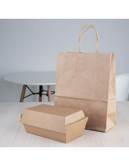 Petites boîtes kraft avec couvercle à charnière compostables Fiesta Compostable 172mm (lot de 200)