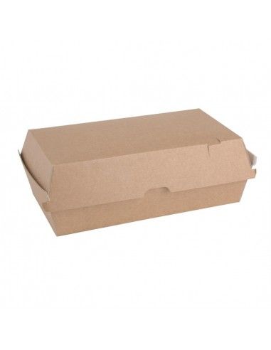 Grandes boîtes kraft avec couvercle à charnière compostables Fiesta Compostable 204mm (lot de 100)