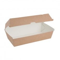 Grandes boîtes kraft avec couvercle à charnière compostables Fiesta Compostable 204mm (lot de 100) 2