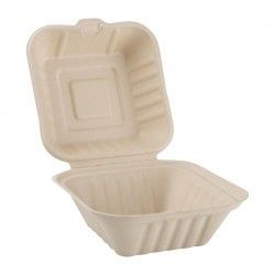 Boîtes hamburger compostables en bagasse coloris naturel Fiesta Compostable 152mm (lot de 500) 2