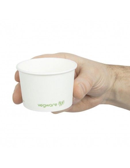 Pots pour aliments chauds compostables Vegware 110ml (Lot de 1000)