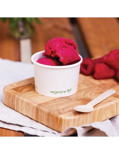 Pots pour aliments chauds compostables Vegware 110ml (Lot de 1000)
