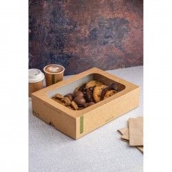 Boîtes compostables standards avec plateau et couvercle à fenêtre Vegware (Lot de 50) 2