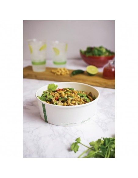Bols alimentaires en carton doublé PLA série 185 Vegware 910 ml (lot de 300)