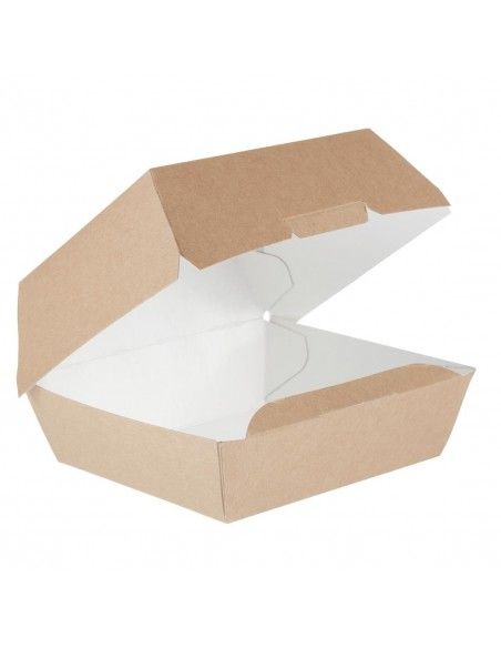 Grandes boîtes burger kraft compostables Colpac 135mm (lot de 250)