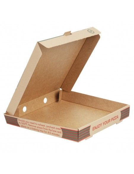 Boîtes à pizza imprimées compostables 311mm (lot de 100)