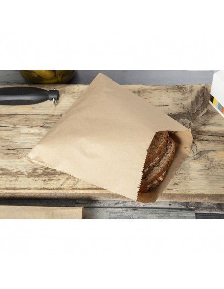 Sachets sandwich compostables en kraft recyclé Vegware (Lot de 1000)