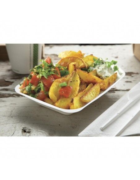 Barquettes à frites compostables en bagasse Vegware 175mm (Lot de 500)