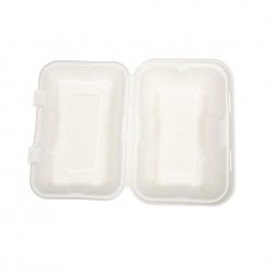 Boîtes repas en bagasse compostables avec couvercle à charnière Vegware 228mm (Lot de 200) 2