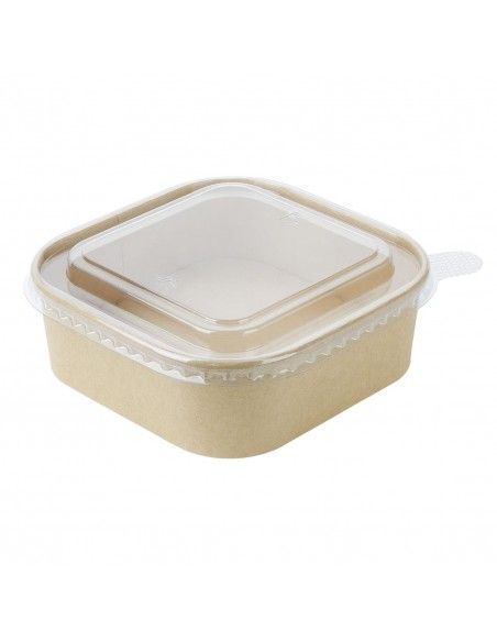 Couvercles PET pour barquettes carrées Fiesta Recyclable (lot de 300)