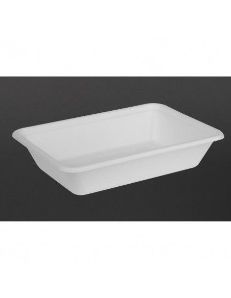 Barquettes alimentaires en bagasse Fiesta Compostable 500ml (lot de 100)