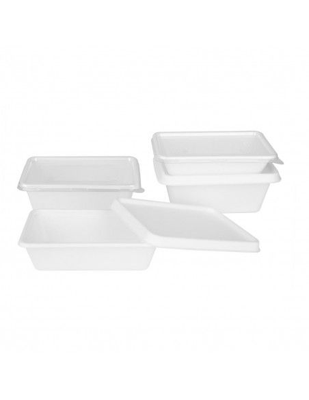 Barquettes alimentaires en bagasse Fiesta Compostable 650ml (lot de 100)
