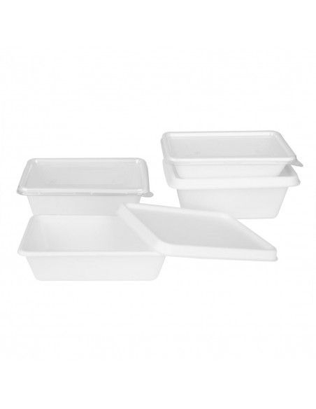Barquettes alimentaires en bagasse Fiesta Compostable 1000ml (lot de 100)