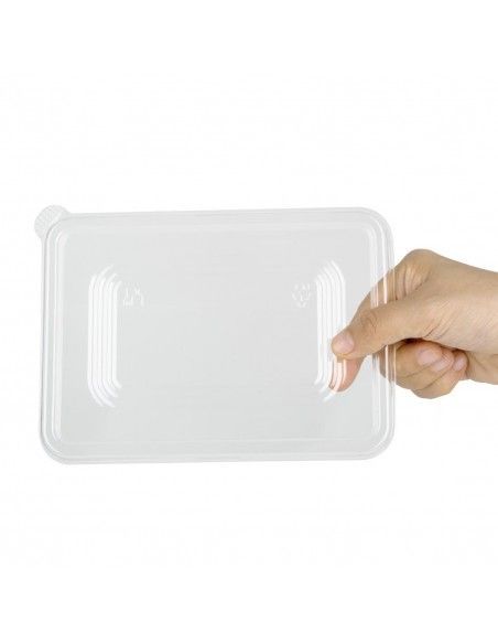 Couvercles PET Fiesta Recyclable pour barquettes en bagasse (lot de 100)