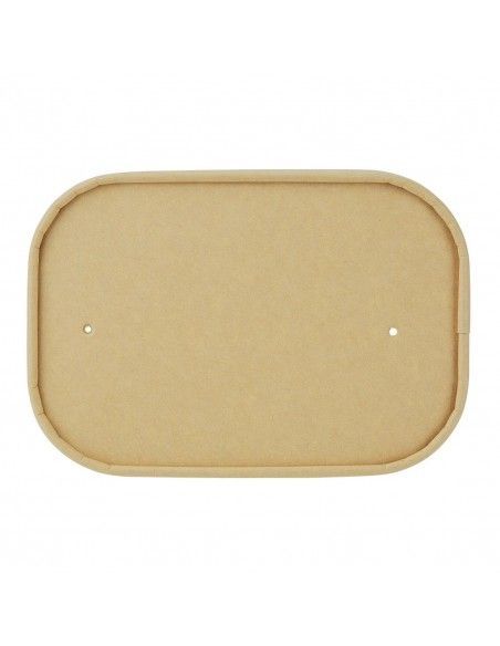Couvercles en papier Fiesta Recyclable pour barquettes rectangulaires (Lot de 300)