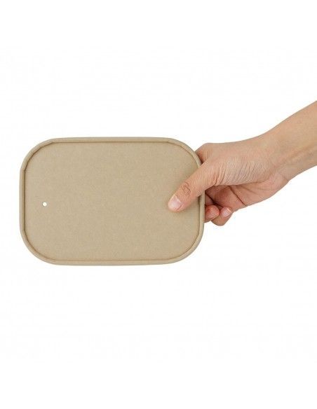 Couvercles en papier Fiesta Recyclable pour barquettes rectangulaires (Lot de 300)