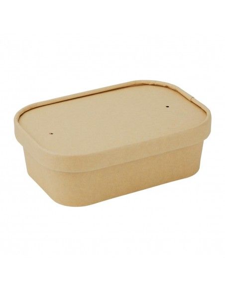 Couvercles en papier Fiesta Recyclable pour barquettes rectangulaires (Lot de 300)