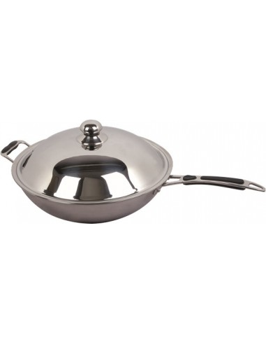 Poêle wok pour wok à induction en acier inox