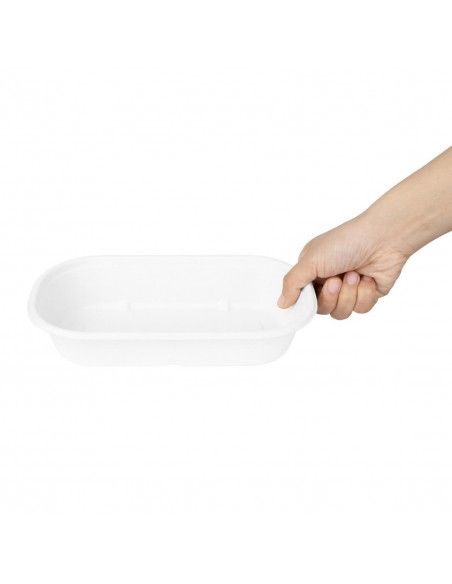 Barquettes ovales en bagasse Fiesta Compostable 850ml (lot de 100)