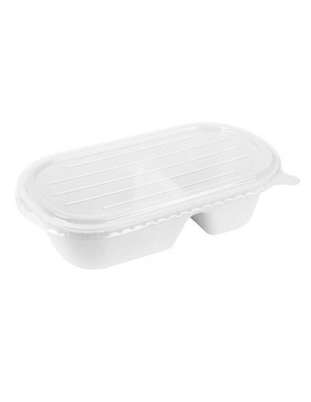 Couvercles PET pour barquettes ovales en bagasse Fiesta Recyclable