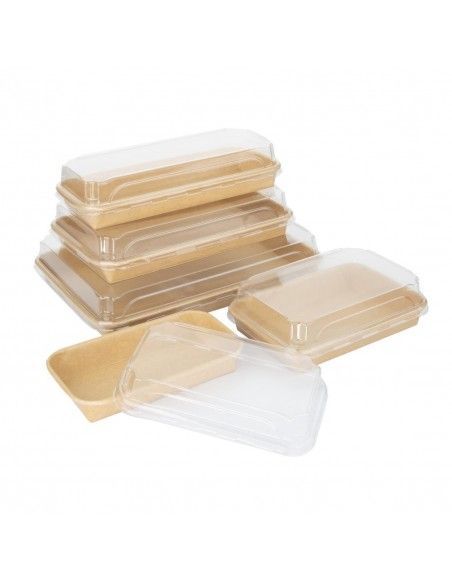 Couvercles en PET pour barquettes à sushi No. 2 Fiesta Recyclable (lot de 300)