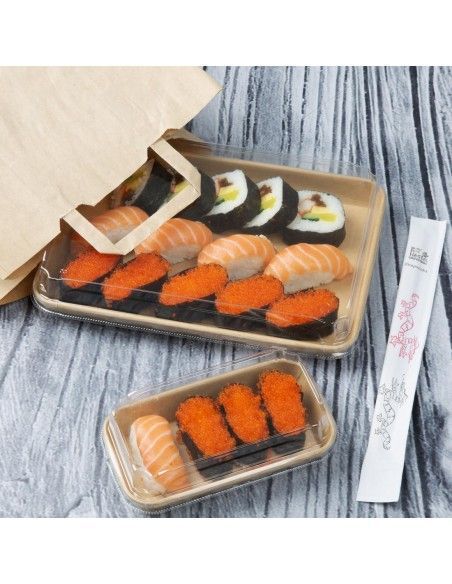 Couvercles en PET pour barquettes à sushi No. 11 Fiesta Recyclable (lot de 300)