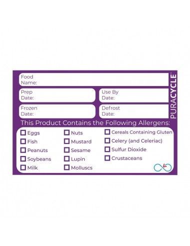 Etiquettes réutilisables allergènes PuraCycle (lot de 20)
